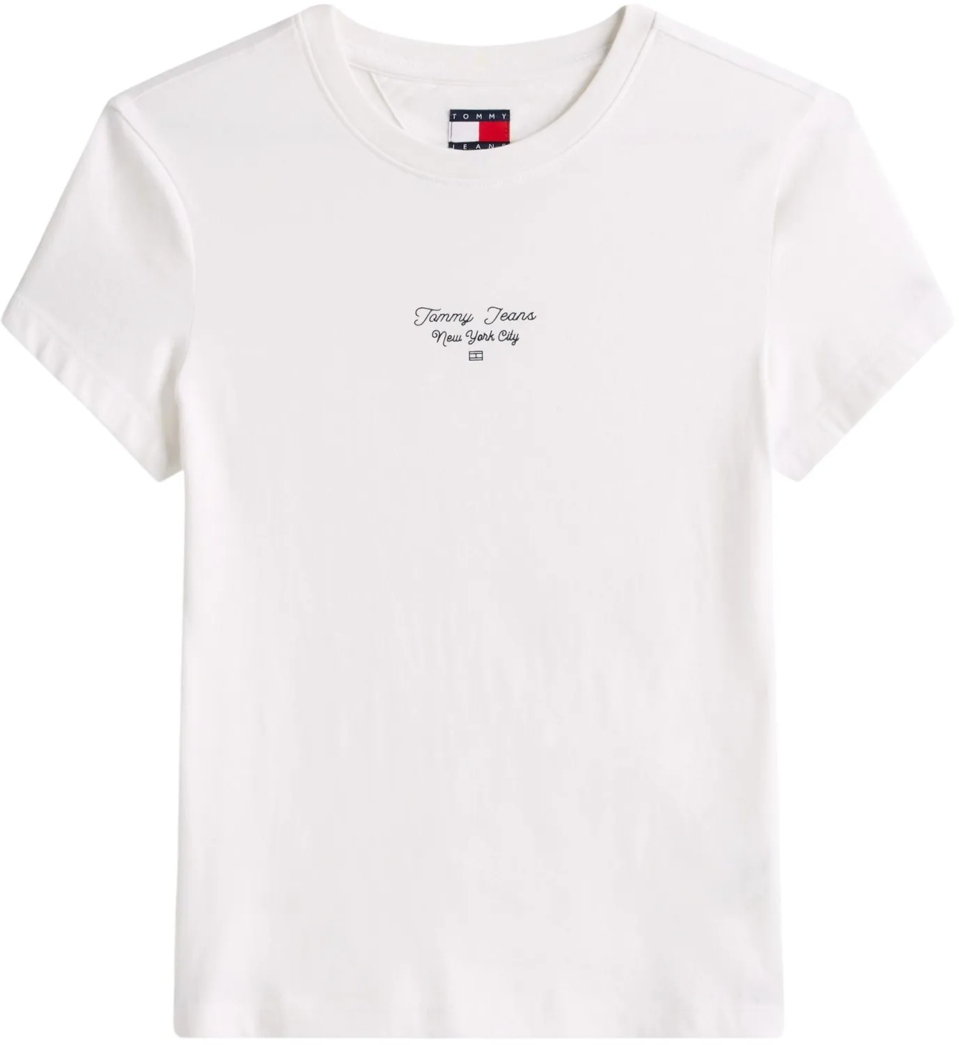 Tommy Jeans Slim Logo T-Shirt Damen Ecru Kurzarm