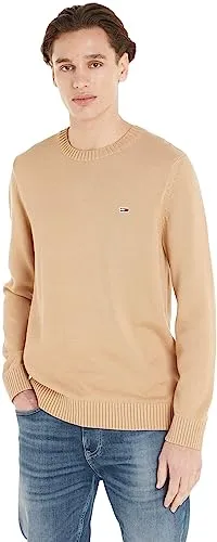 Tommy Jeans Essential Crew Neck Herren Strickpullover M Beige