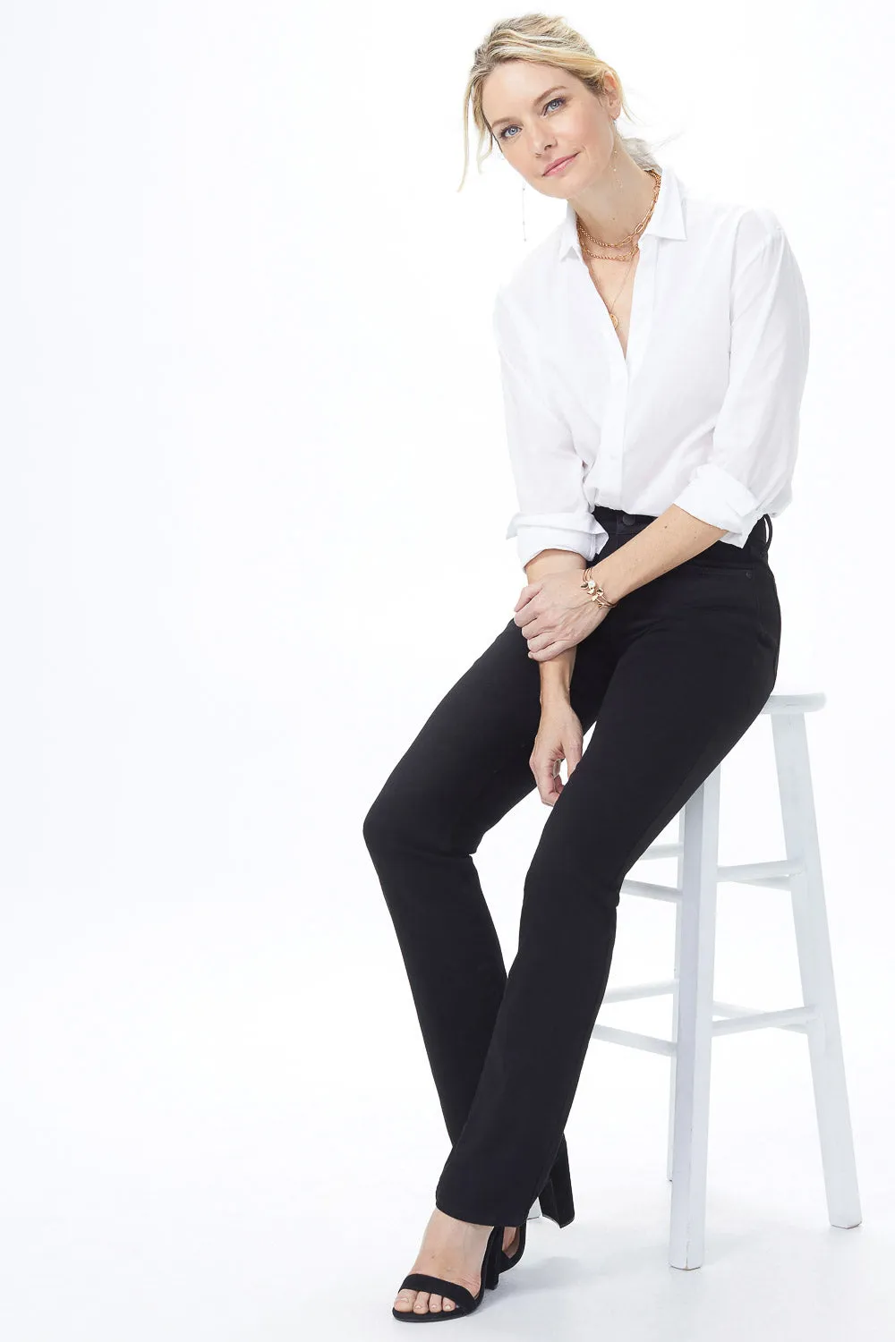 NYDJ Marilyn Straight Jeans Schwarz Tall