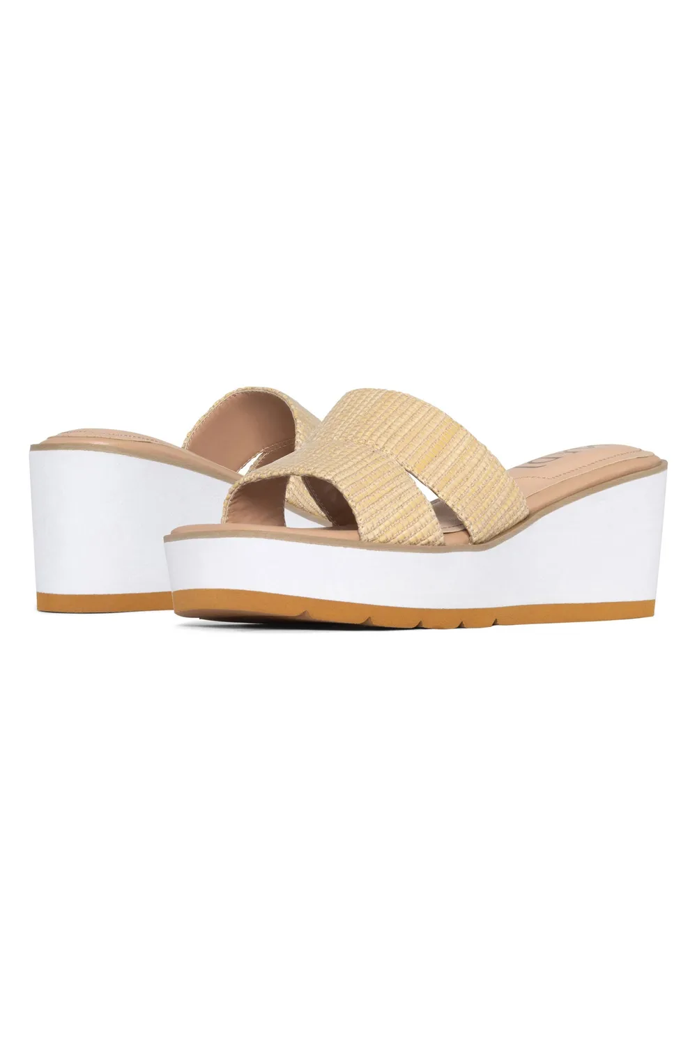 NYDJ Raizy Keilsandalen Ecru Plateau bequem
