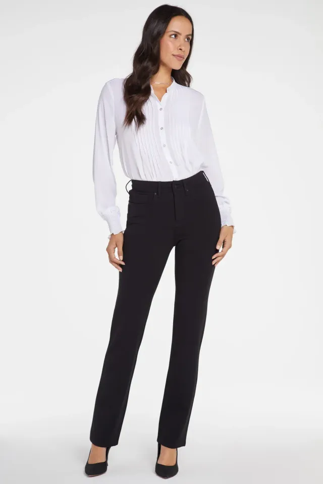 NYDJ Marilyn Straight Hose Petite Schwarz formend