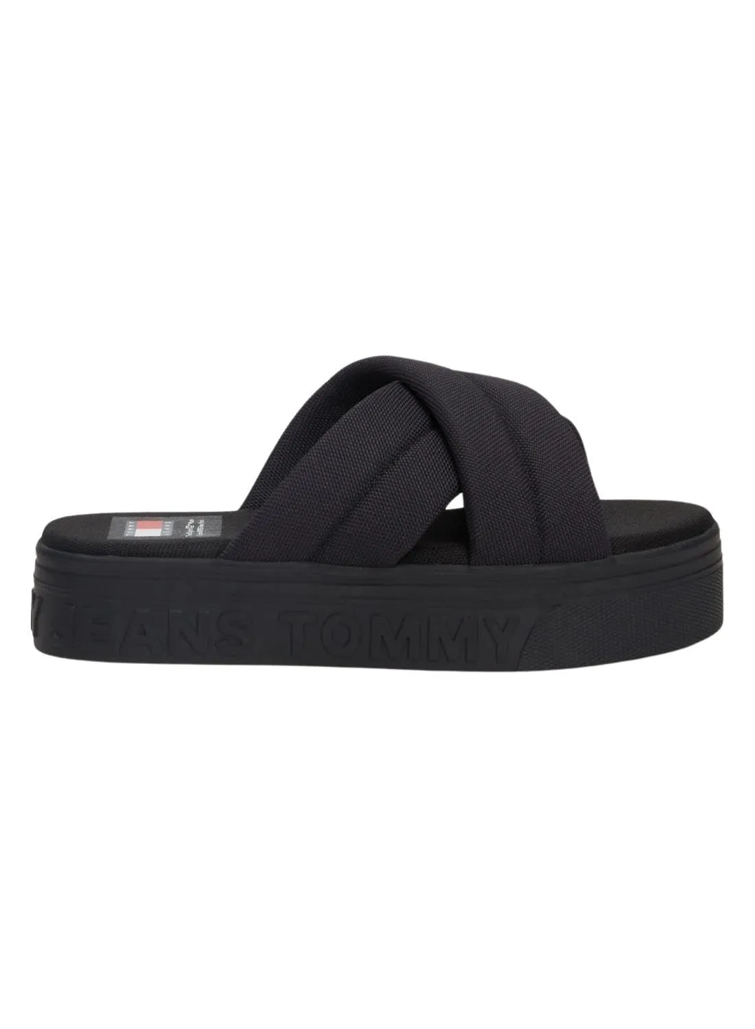 Tommy Jeans Lettering Flatform Sandale Schwarz 36 Plateau