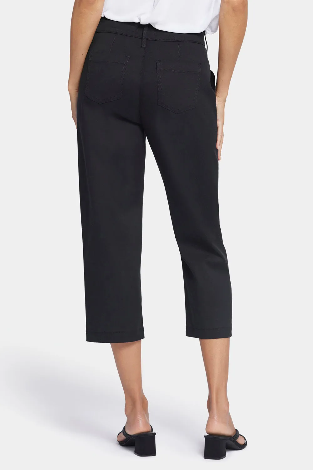 NYDJ Utility Hose Schwarz Stretch-Twill gerade