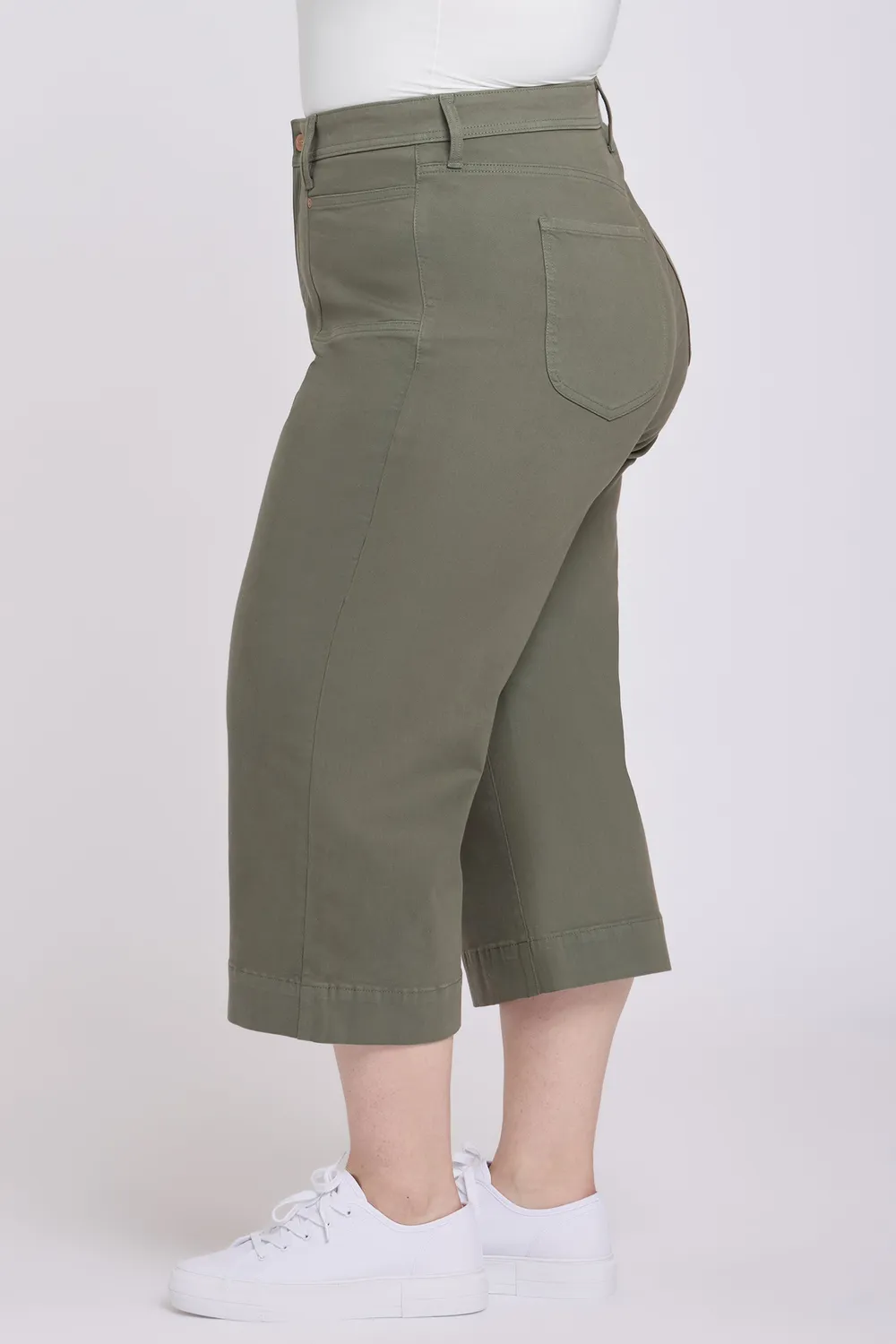 NYDJ Brigitte Wide Leg Capri Jeans Desert Green Plus