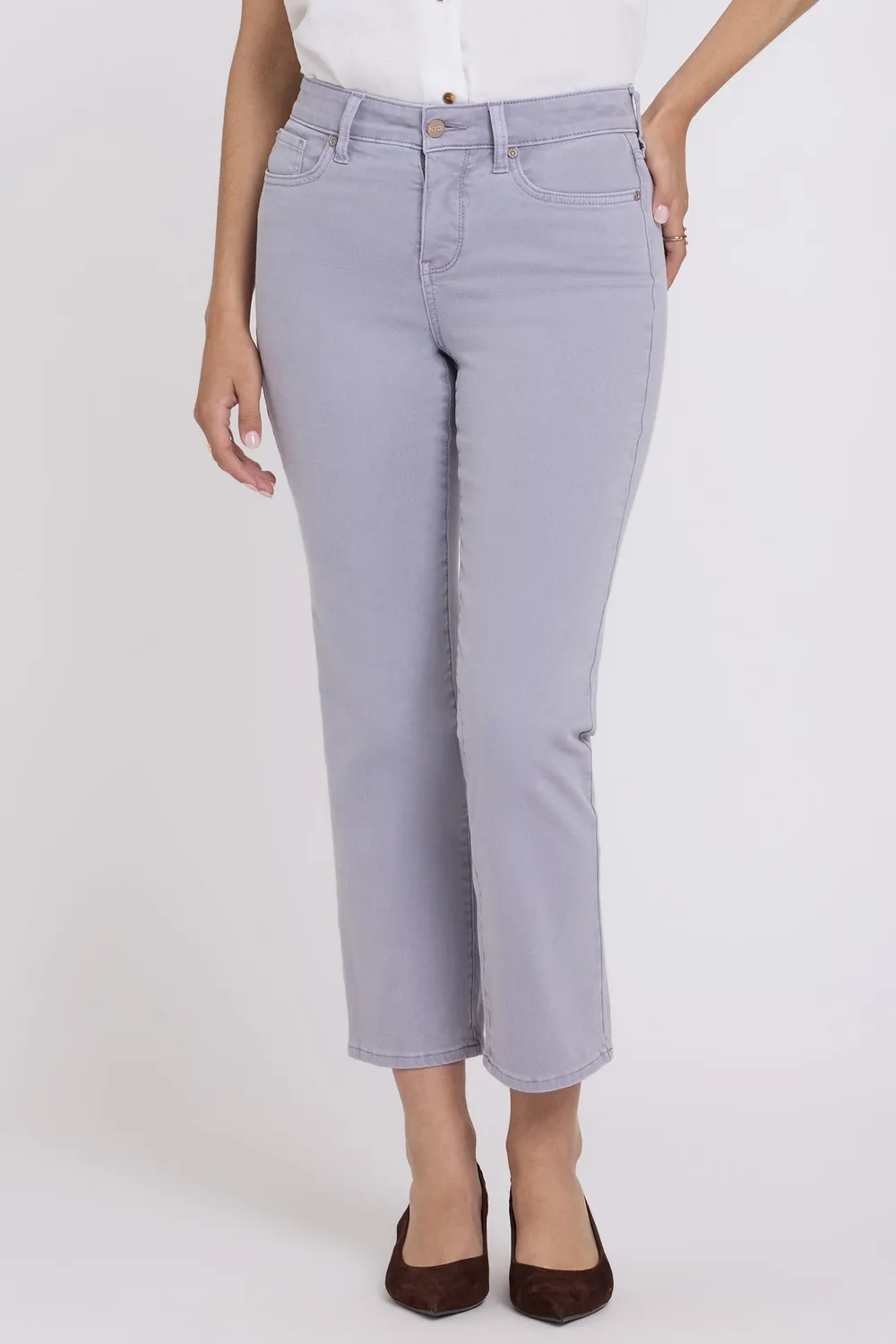 NYDJ Marilyn Straight Ankle Jeans Vintage Lavender lila
