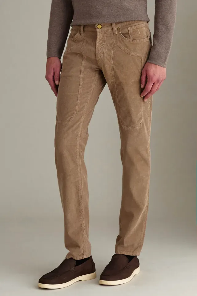 Jeckerson John Slim Fit Samthose sand Velours