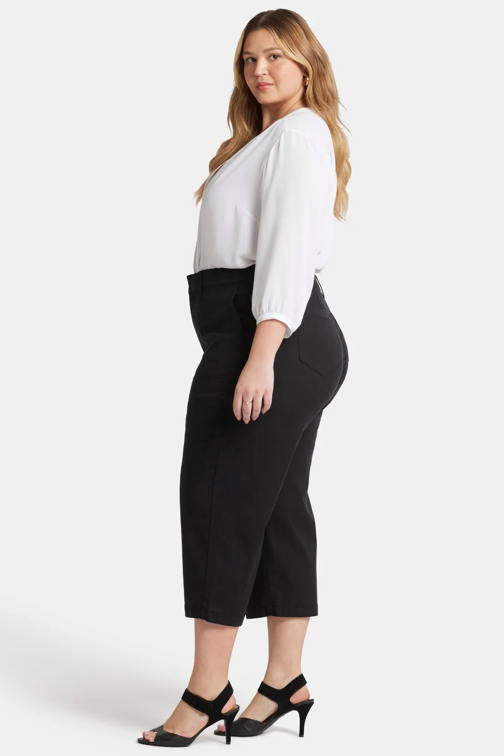 NYDJ Utility Hose Schwarz Stretch Twill Plus Size