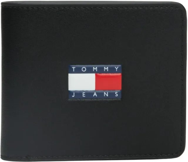 Tommy Jeans Heritage Leather Geldbeutel Schwarz Leder