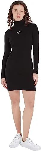 Tommy Jeans Bodycon Kleid Minikleid Schwarz figurbetont