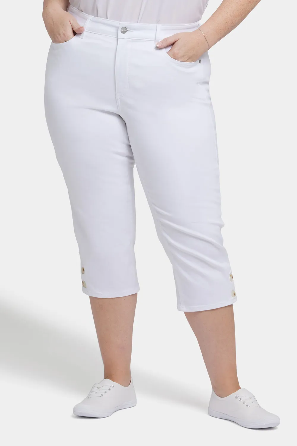 NYDJ Marilyn Straight Crop Jeans Plus Optic White