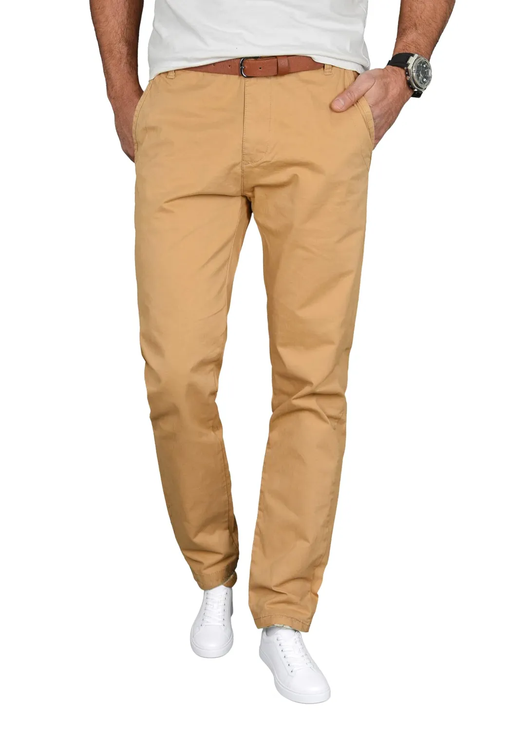 Alessandro Salvarini AS-095 Herren Chino Regular Fit Beige