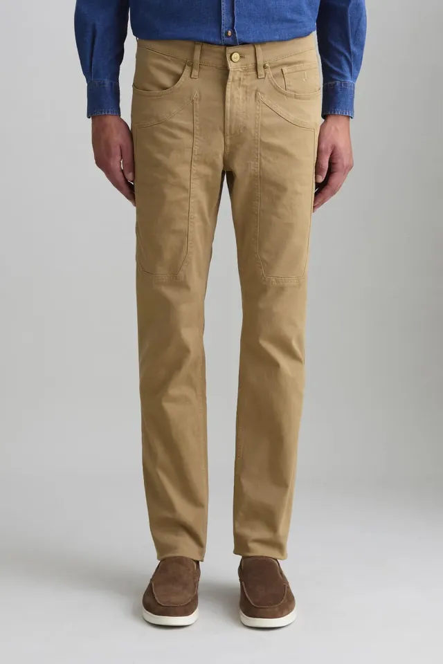 Jeckerson John Slim Fit Chino Haselnuss Peach-Skin