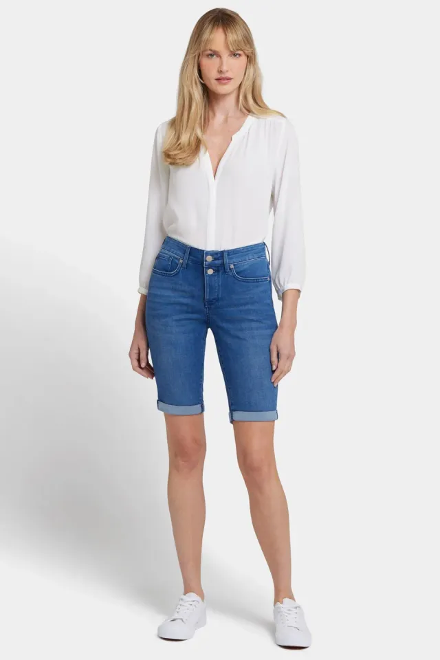 NYDJ Briella 11 Inch Jeansshorts Nevin Blau