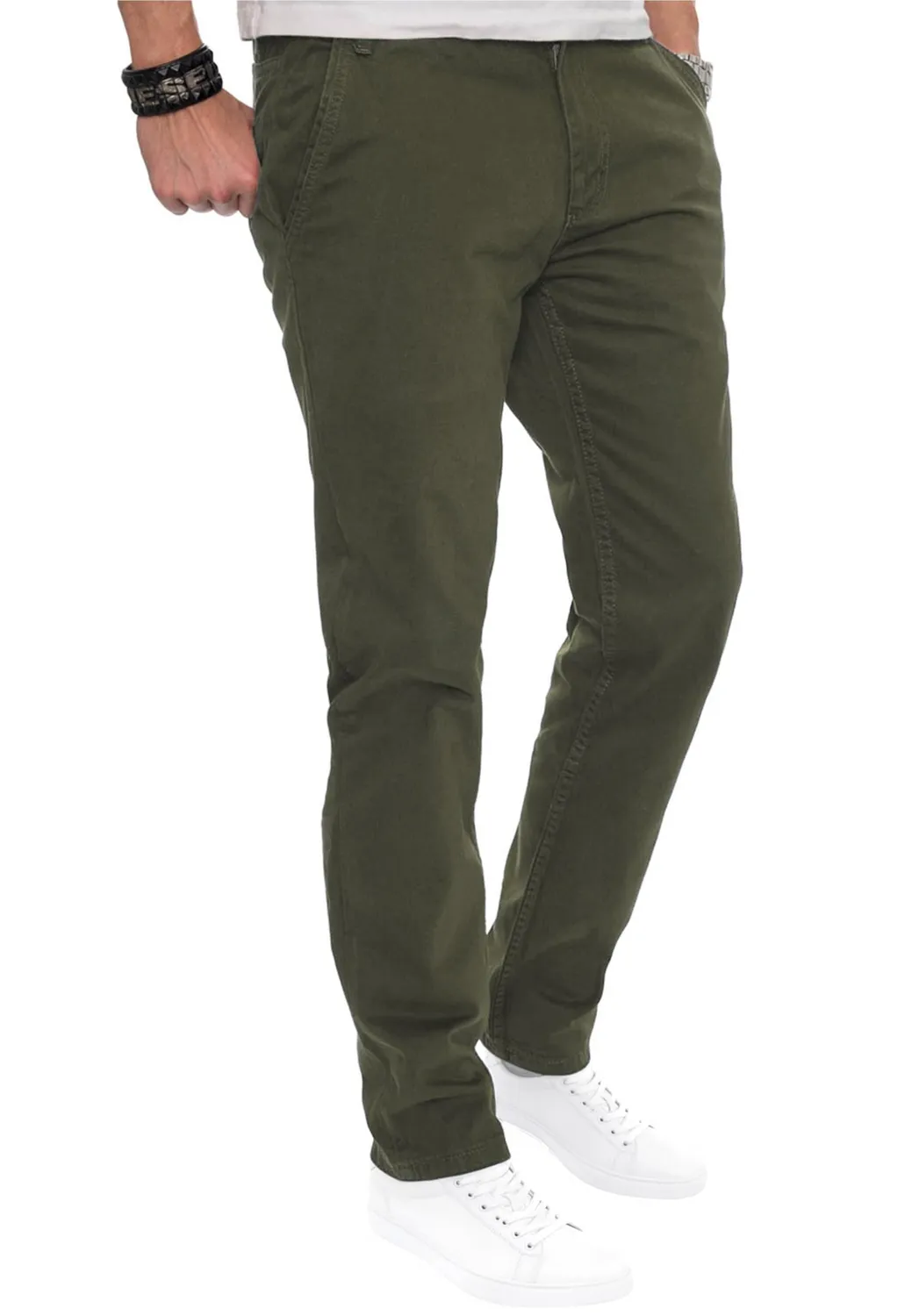 Alessandro Salvarini AS-016 Chino Herren schwarz Regular Fit