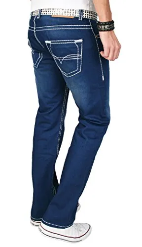 Alessandro Salvarini AS015 Herren Jeans blau Stonewash