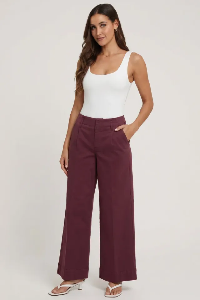 NYDJ Mona Wide Leg Trouser Jeans Sienna Red weit