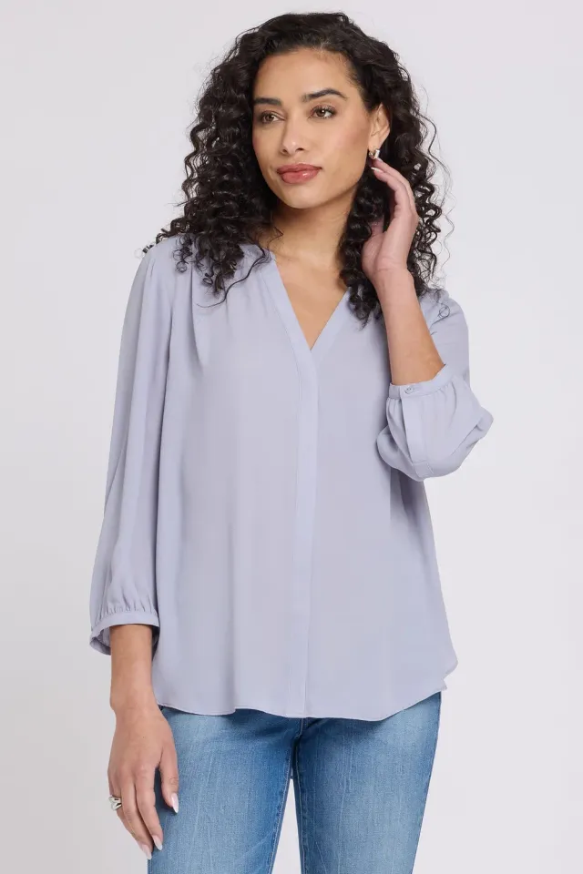 NYDJ Pintuck Bluse Vintage Lavender 3/4-Arm