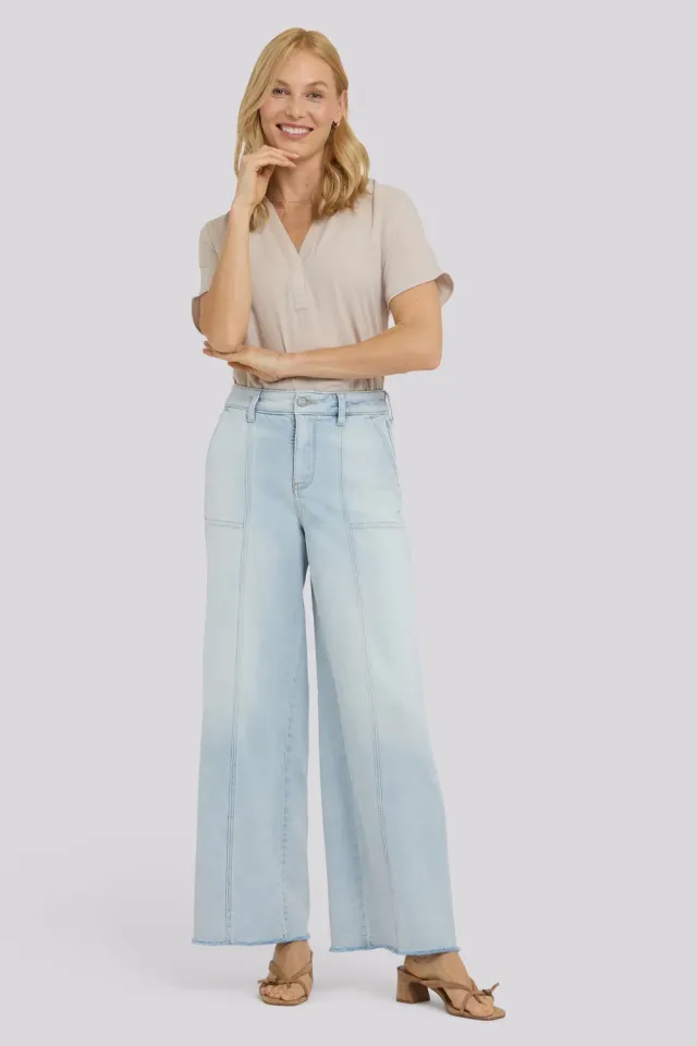 NYDJ Simone Desert Shoreline Jeans Wide Leg Hellblau