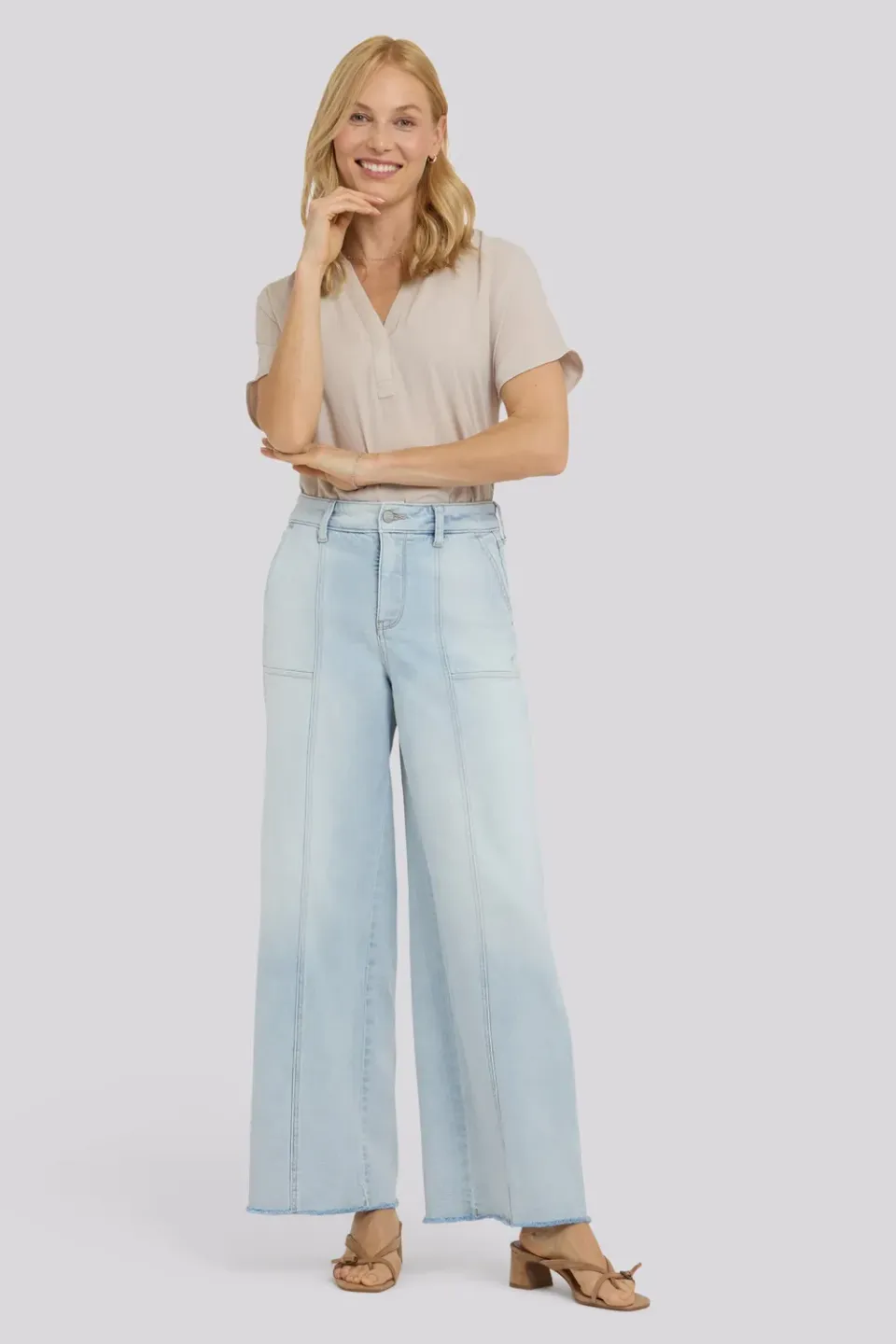 NYDJ Simone Desert Shoreline Jeans Wide Leg Hellblau