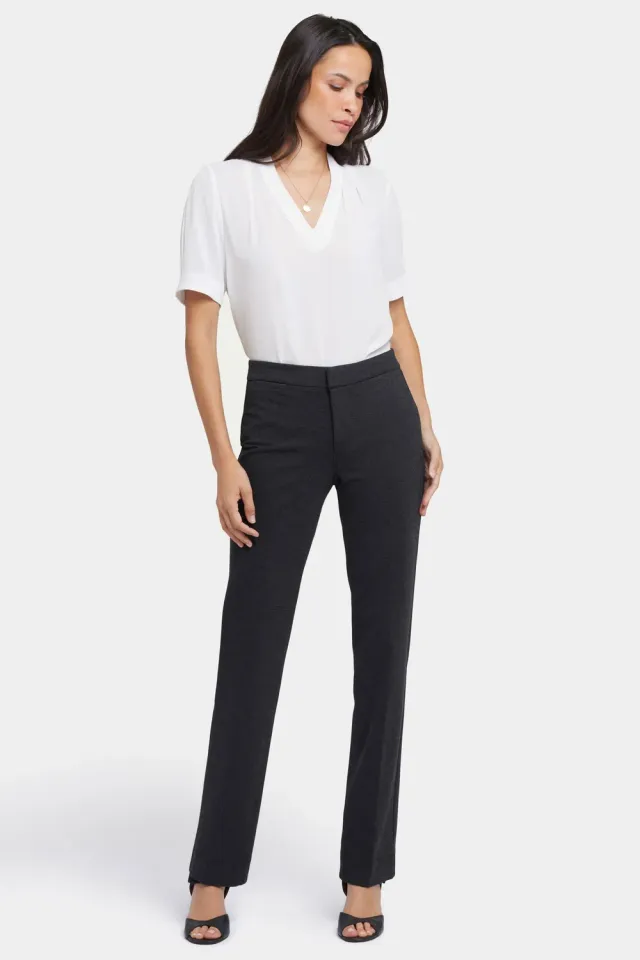NYDJ Slim Trouser Hose Charcoal Heathered Ponte