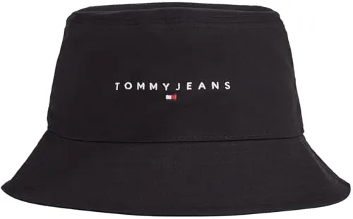 Tommy Jeans TJM Linear Logo AM0AM12895 Fischerhut Schwarz mit Logo