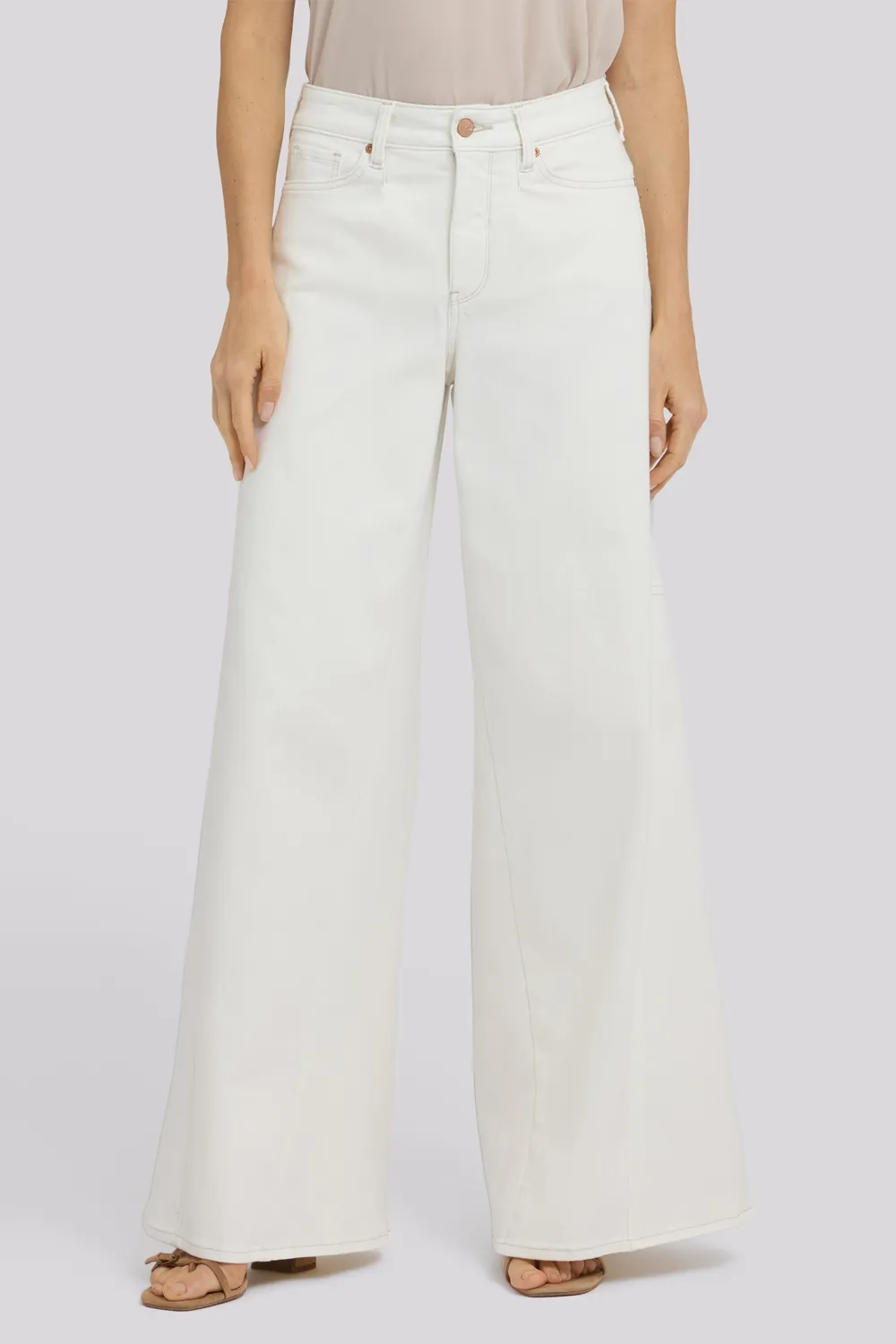 NYDJ Nova Super Wide Leg Jeans Vintage White Weiß
