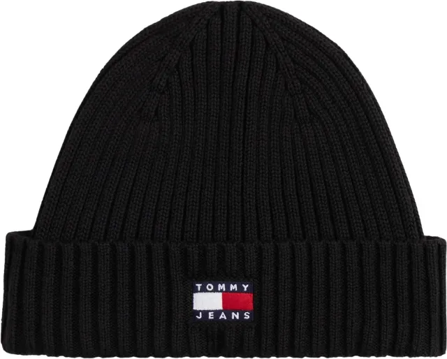 Tommy Jeans TJM Heritage Core Beanie Mütze Schwarz