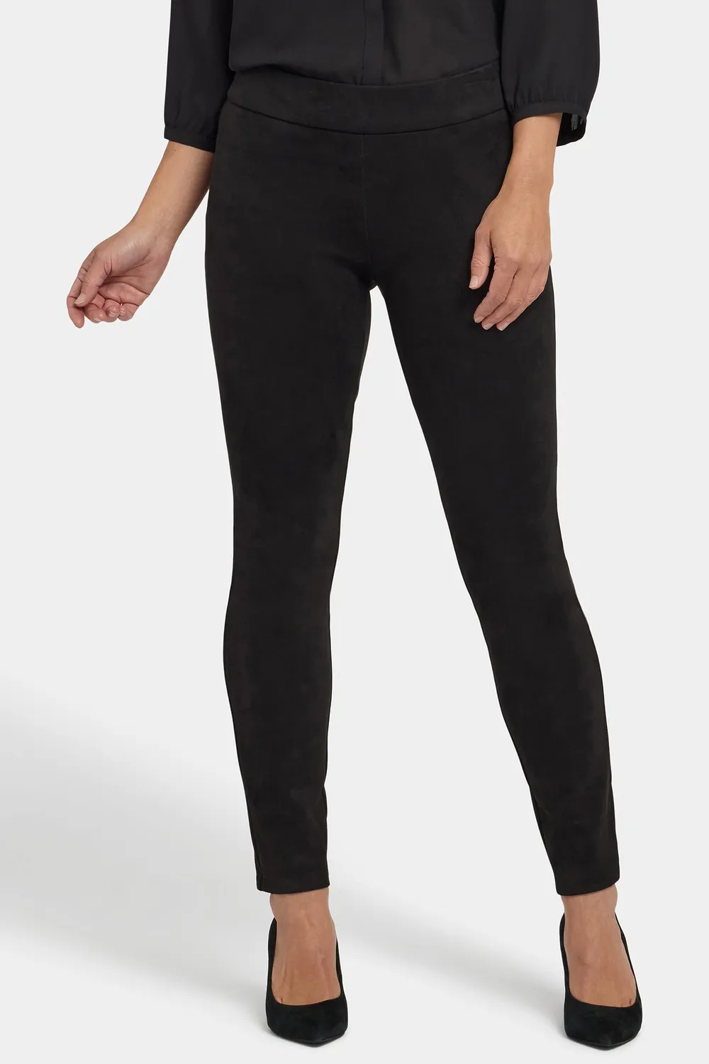 NYDJ Basic Legging-Hose Schwarz Wildleder-Optik