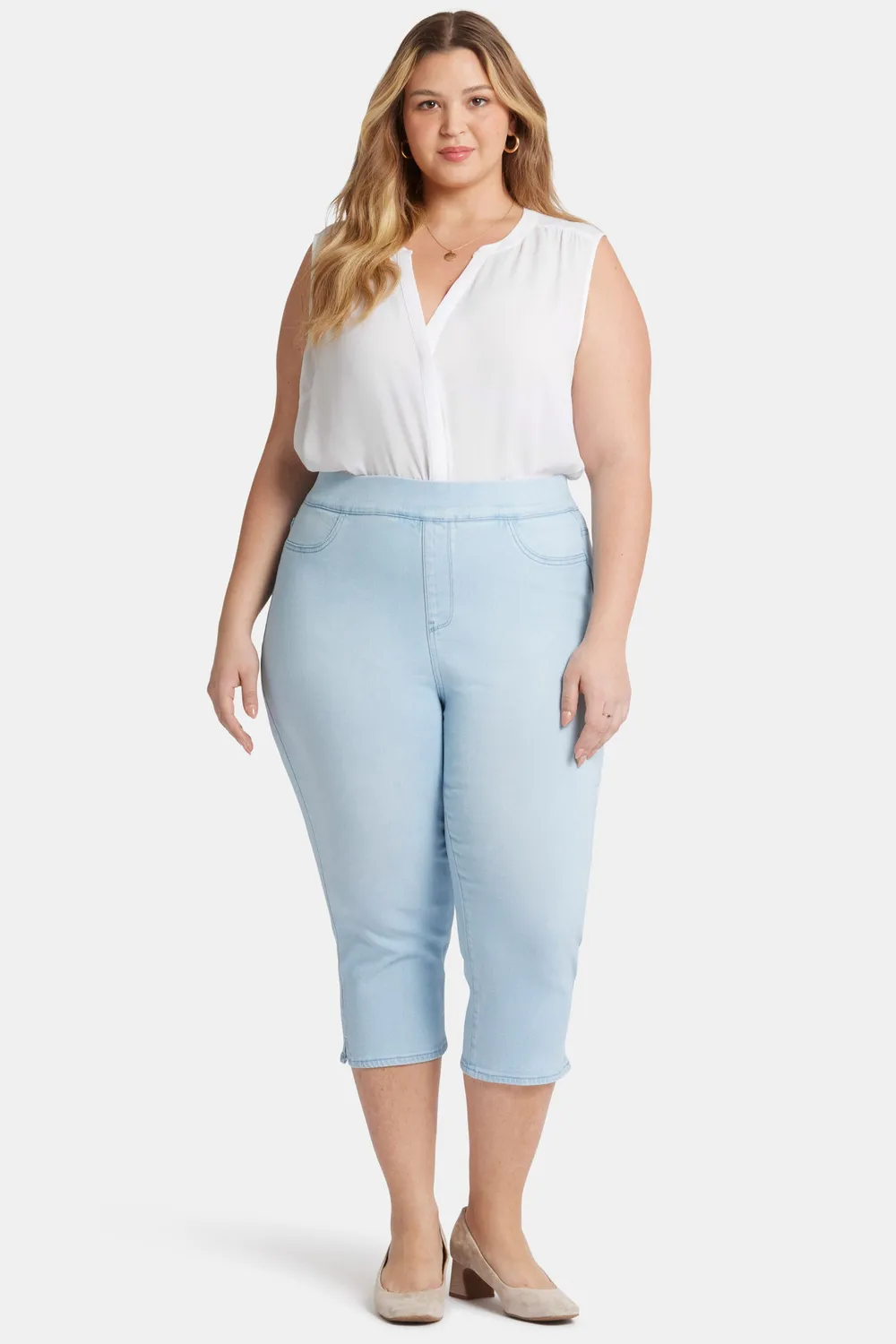 NYDJ Dakota Crop Pull-On Jeans Plus Oceanfront