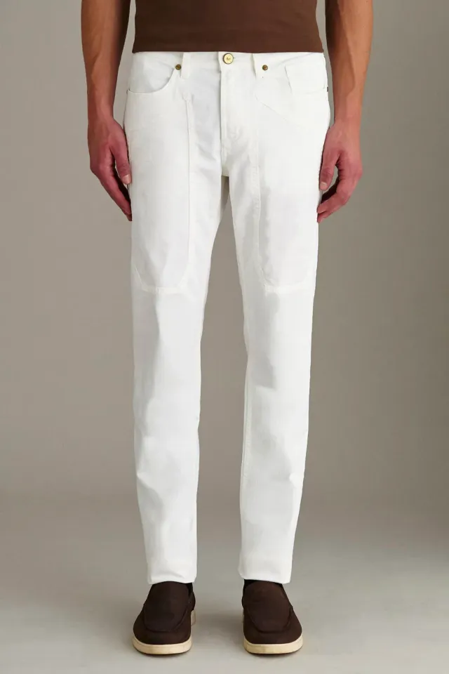 Jeckerson John Hose Weiß Baumwolle Slim Fit Toppa
