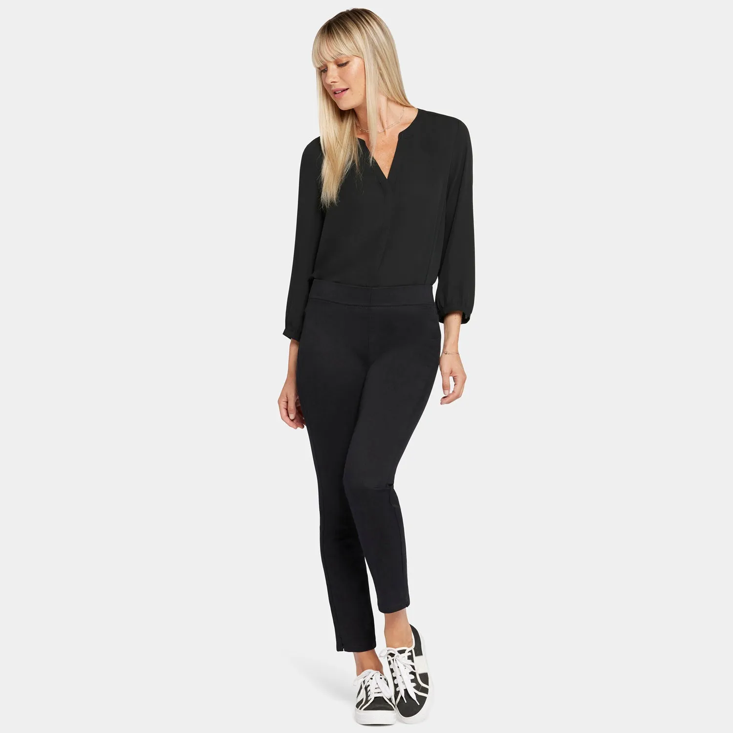 NYDJ Skinny Ankle Pull-On Jeans Schwarz elastisch