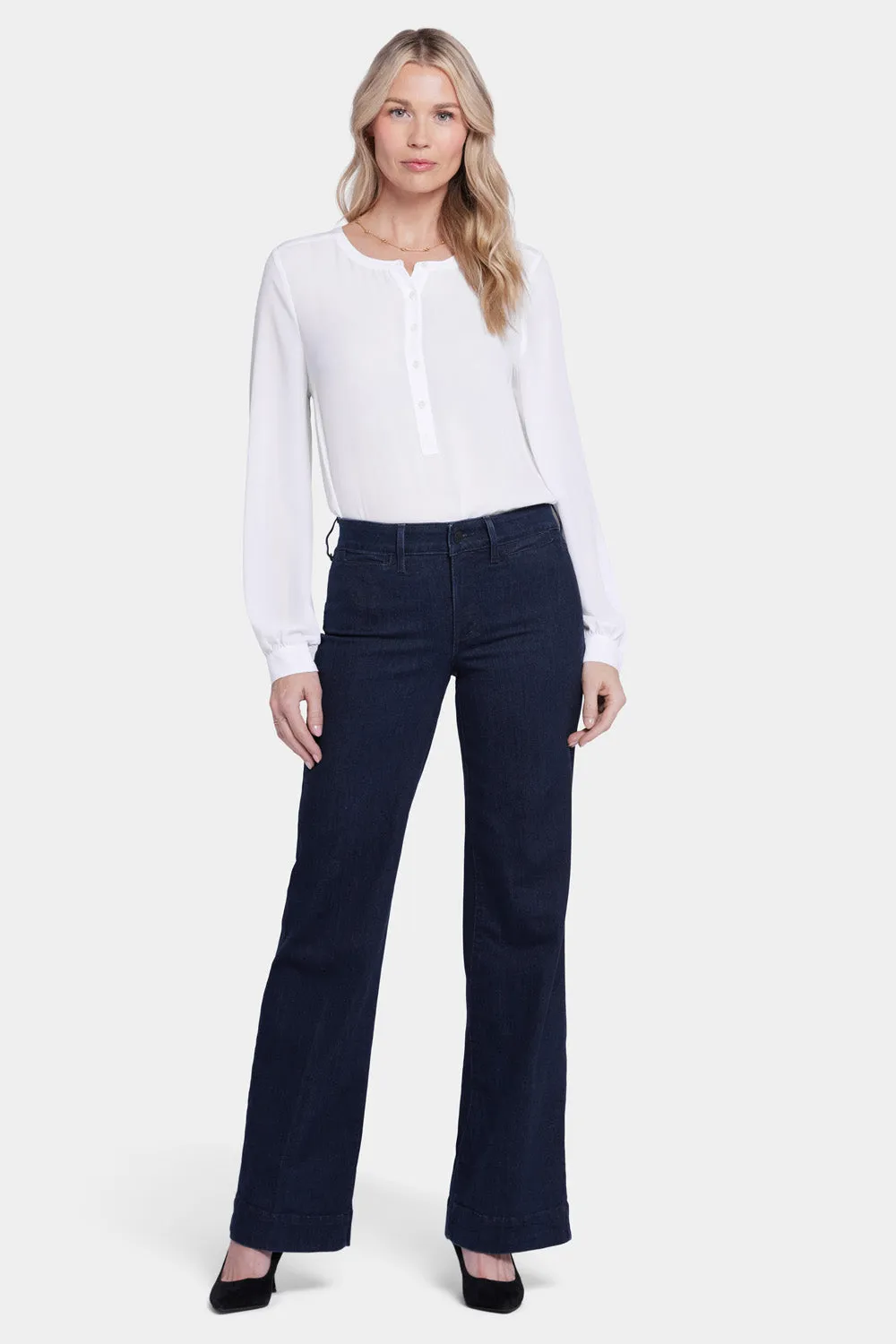 NYDJ Teresa Trouser Jeans Rinse Blau weites Bein