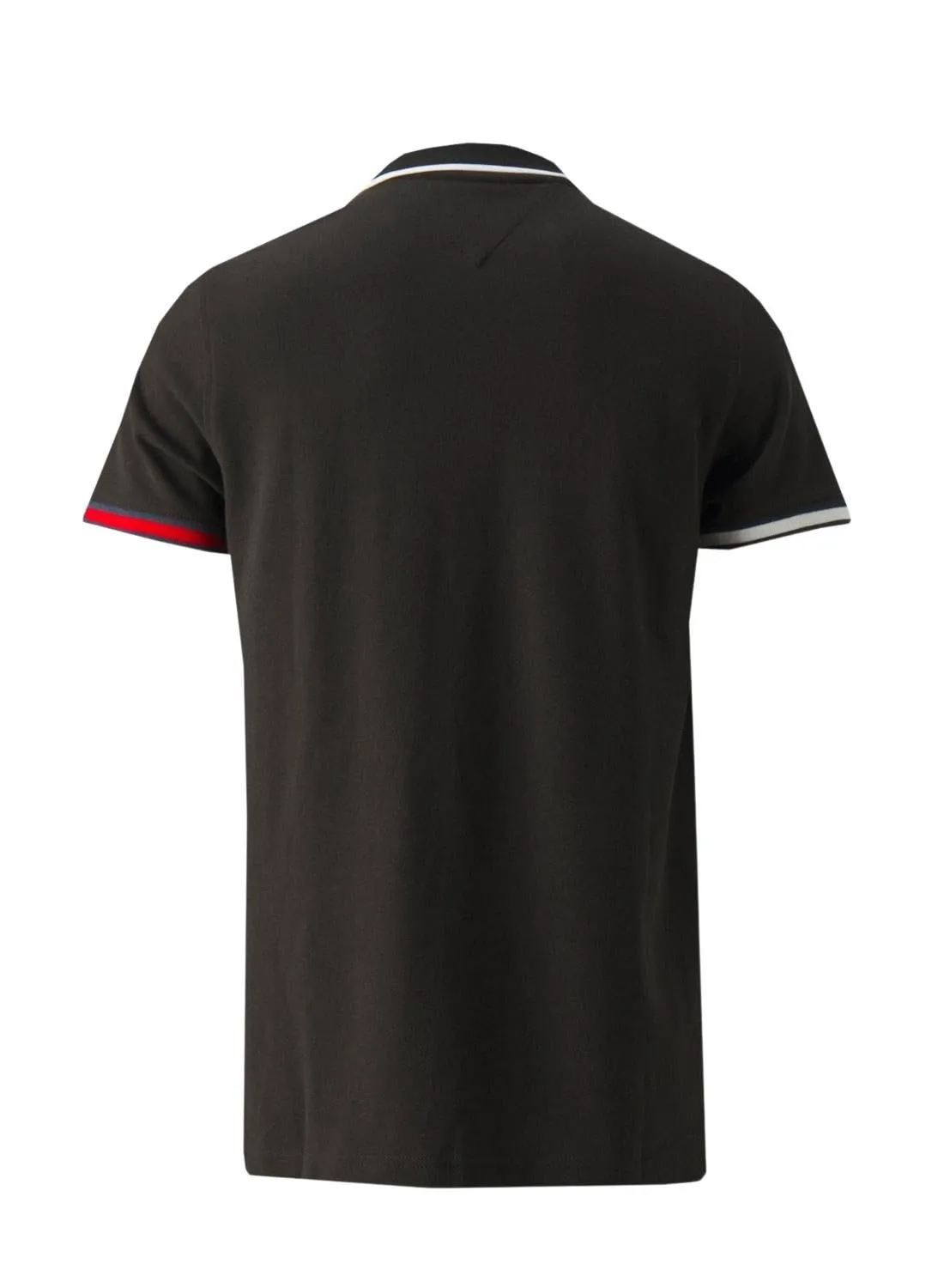 Tommy Jeans Flag Cuffs Slim Fit Poloshirt M Schwarz