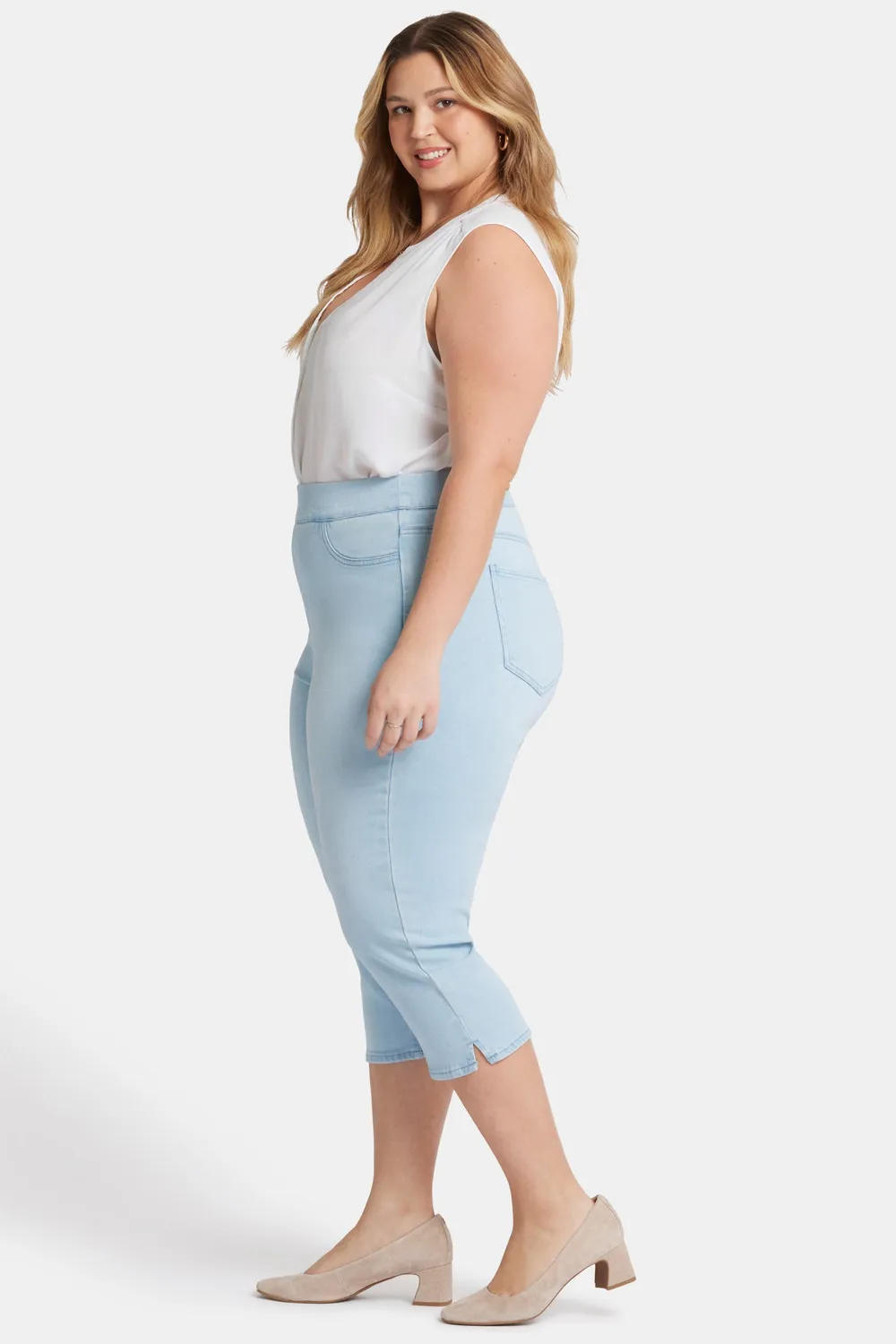 NYDJ Dakota Crop Pull-On Jeans Plus Oceanfront