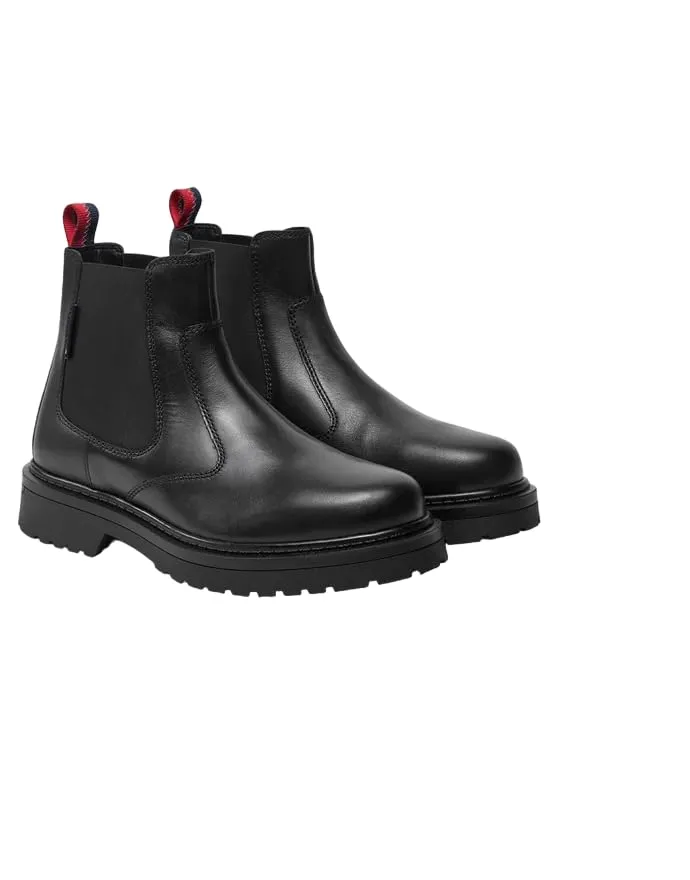 Tommy Jeans Chelsea Boots Herren Schwarz Leder