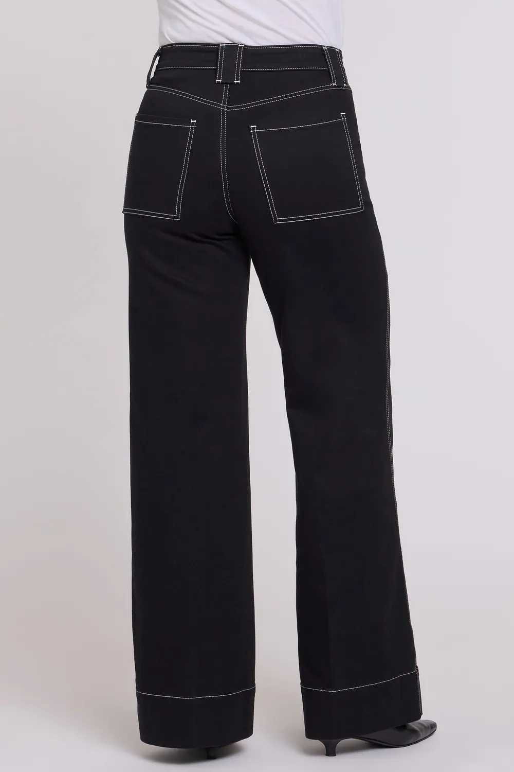NYDJ Mia Palazzo Jeans Schwarz Wide Leg Lift Tuck