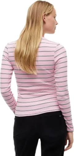 Tommy Jeans Essential Rib Ls DW0DW17387 Langarmshirt Rosa L