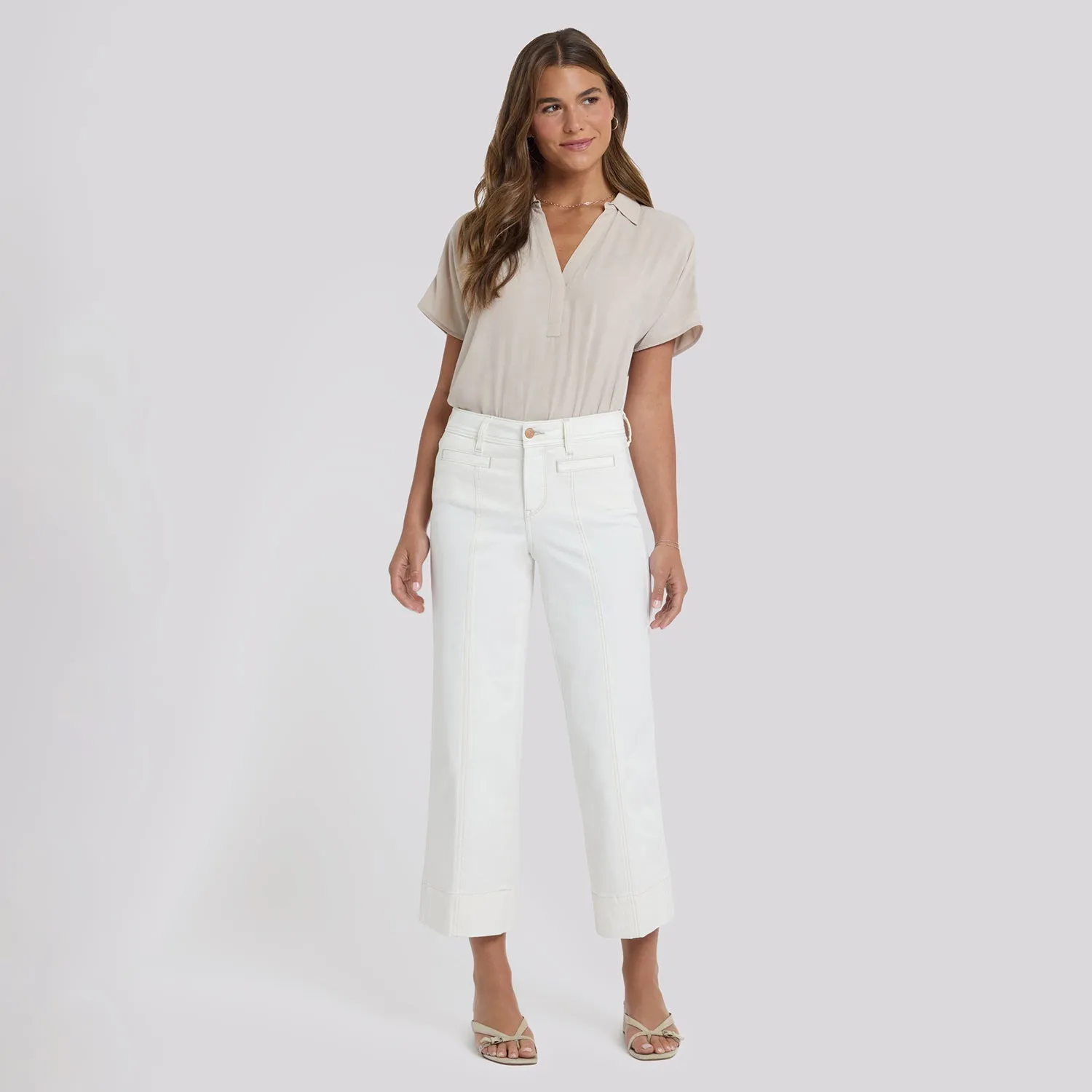 NYDJ Teresa Wide Leg Ankle Jeans Vintage White