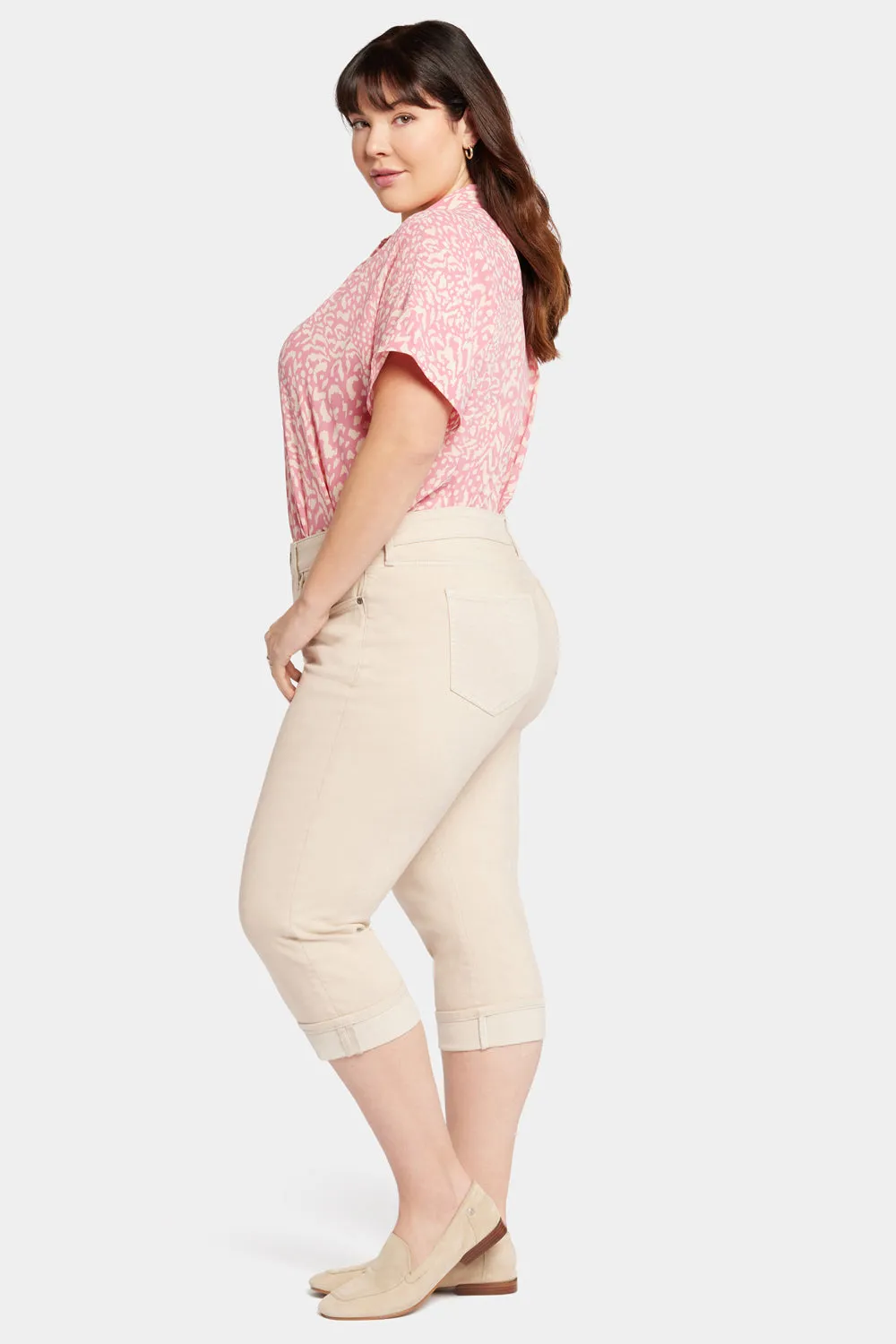 NYDJ Marilyn Straight Crop Jeans Plus Feather Beige