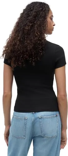 Tommy Jeans TJW Slim Badge Rib Tee T-Shirt Damen M