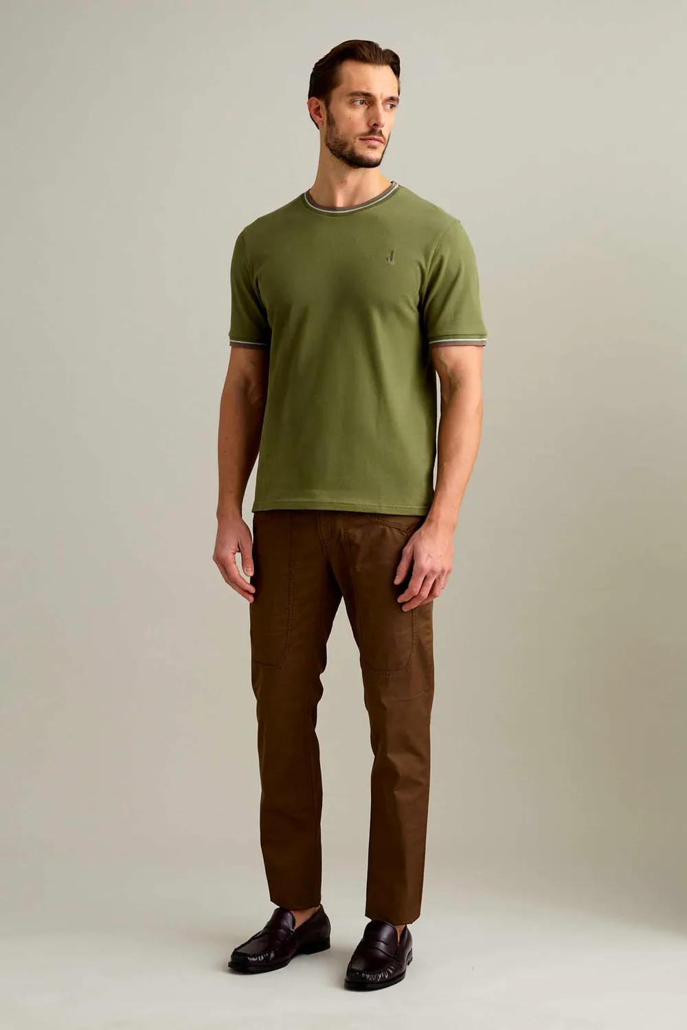 Jeckerson Piquet T-Shirt Dunkelsalbei Baumwolle
