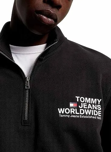 Tommy Jeans TJM Reg Entry Graphic Half-Zip Troyer schwarz