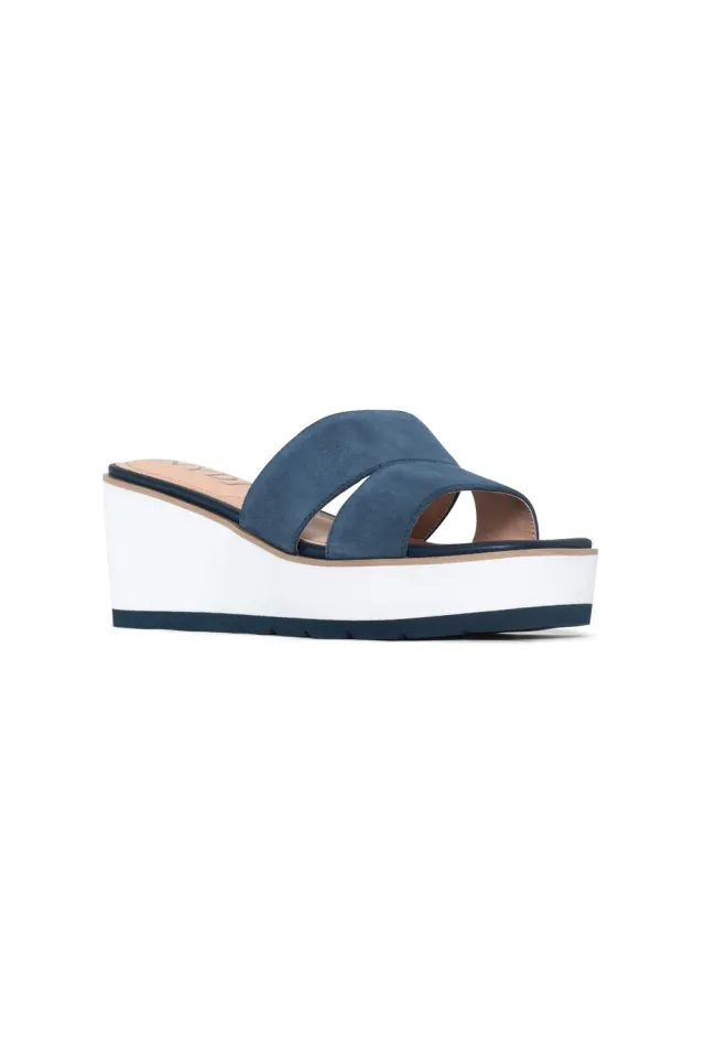 NYDJ Raizy Wedge Sandalen Navy Keilabsatz