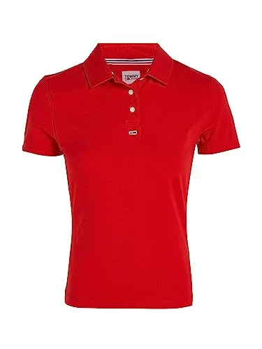 Tommy Jeans TJW BBY Essential Polo Damen Rot