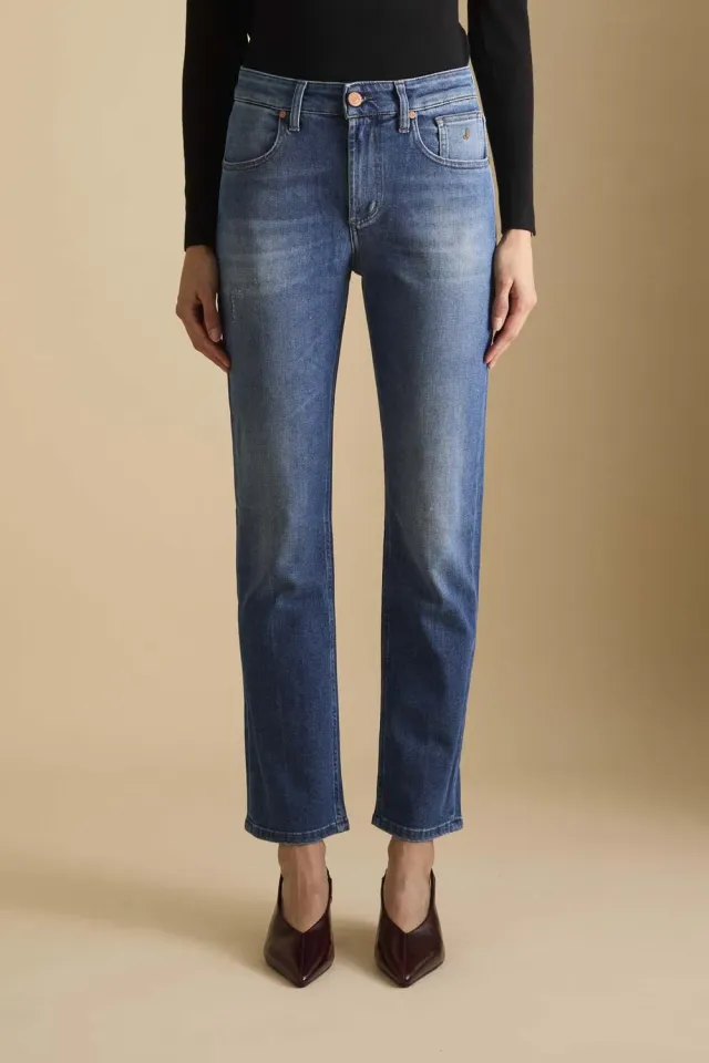 Jeckerson Jane Straight Fit Damenjeans mittelblau Denim