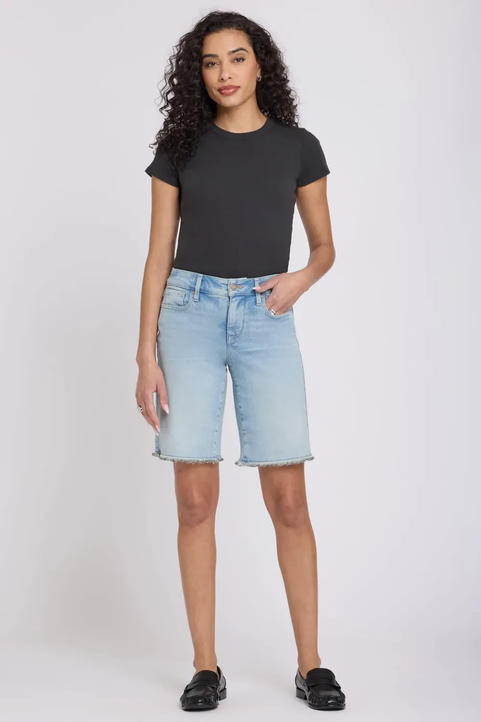 NYDJ Boyfriend Denim Shorts Keys View hellblau