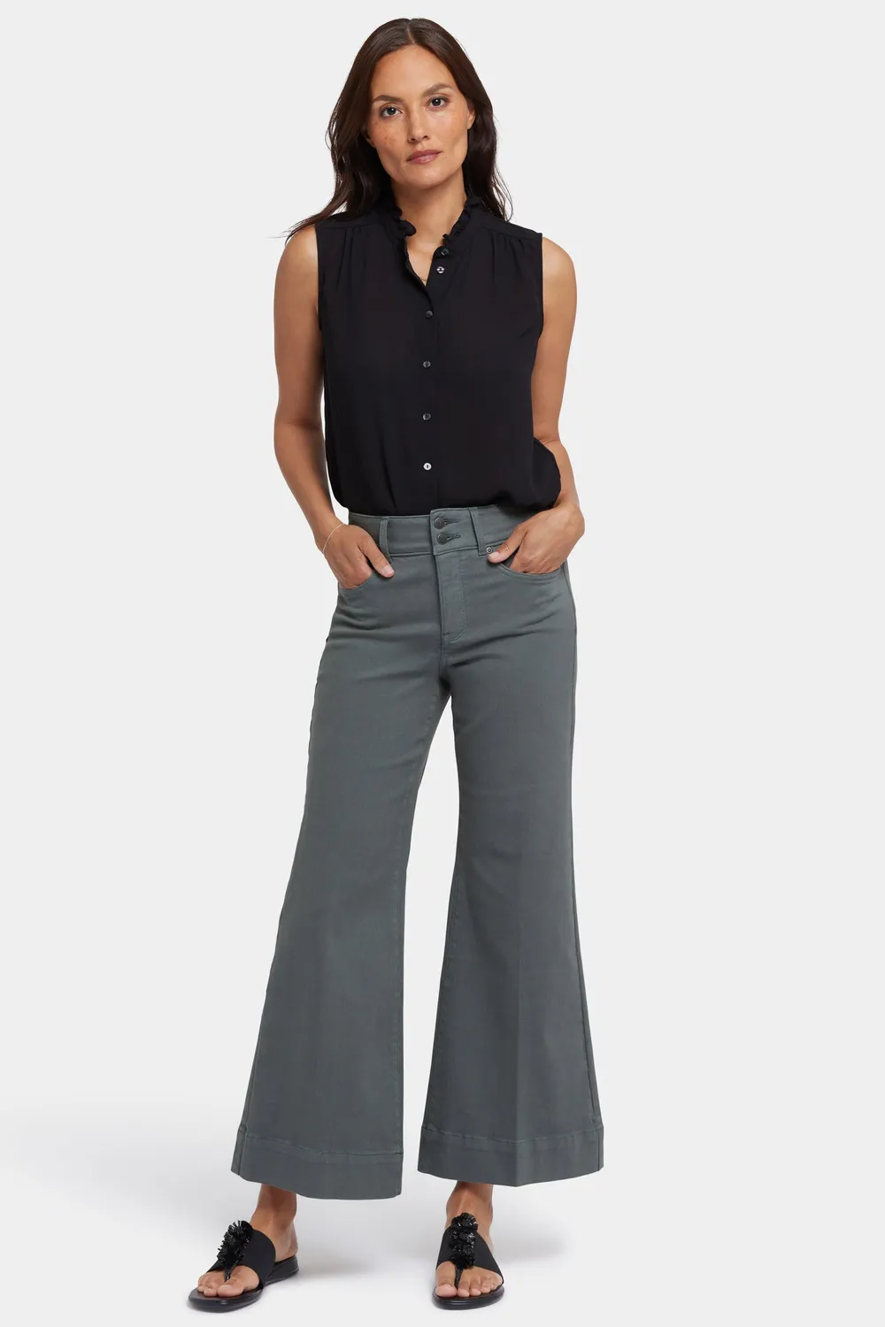 NYDJ Mia Palazzo Ankle Jeans Sage Leaf High Rise