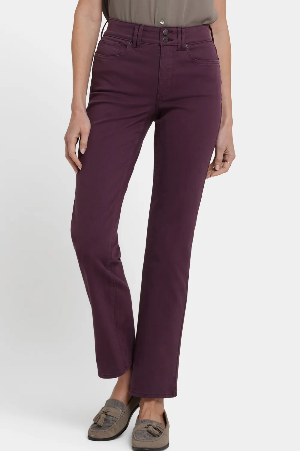 NYDJ Marilyn Straight Jeans Fig High Rise mit Weitbund