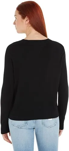 Tommy Jeans Damen Pullover Rundhals Schwarz XS