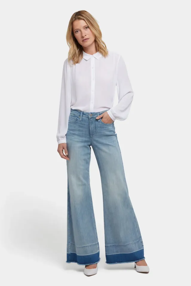 NYDJ Mia Palazzo Jeans Light Paradise weites Bein high waist